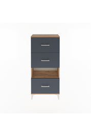 Arges Dolap Tek Raflı 3 Çekmeceli 60x30x134 Çam-Antrasit