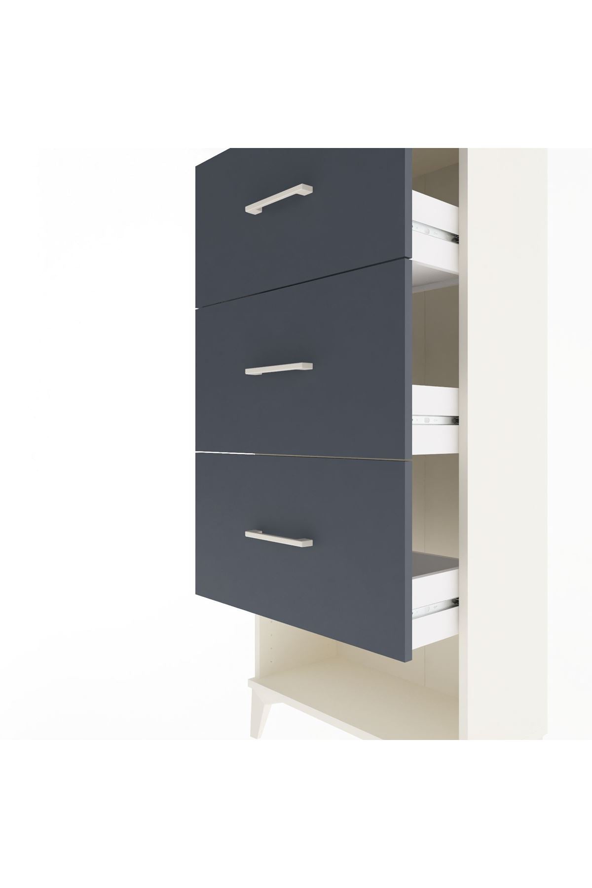 Arges Dolap 3 Çekmeceli 60x30x134 Aytaşı-Antrasit