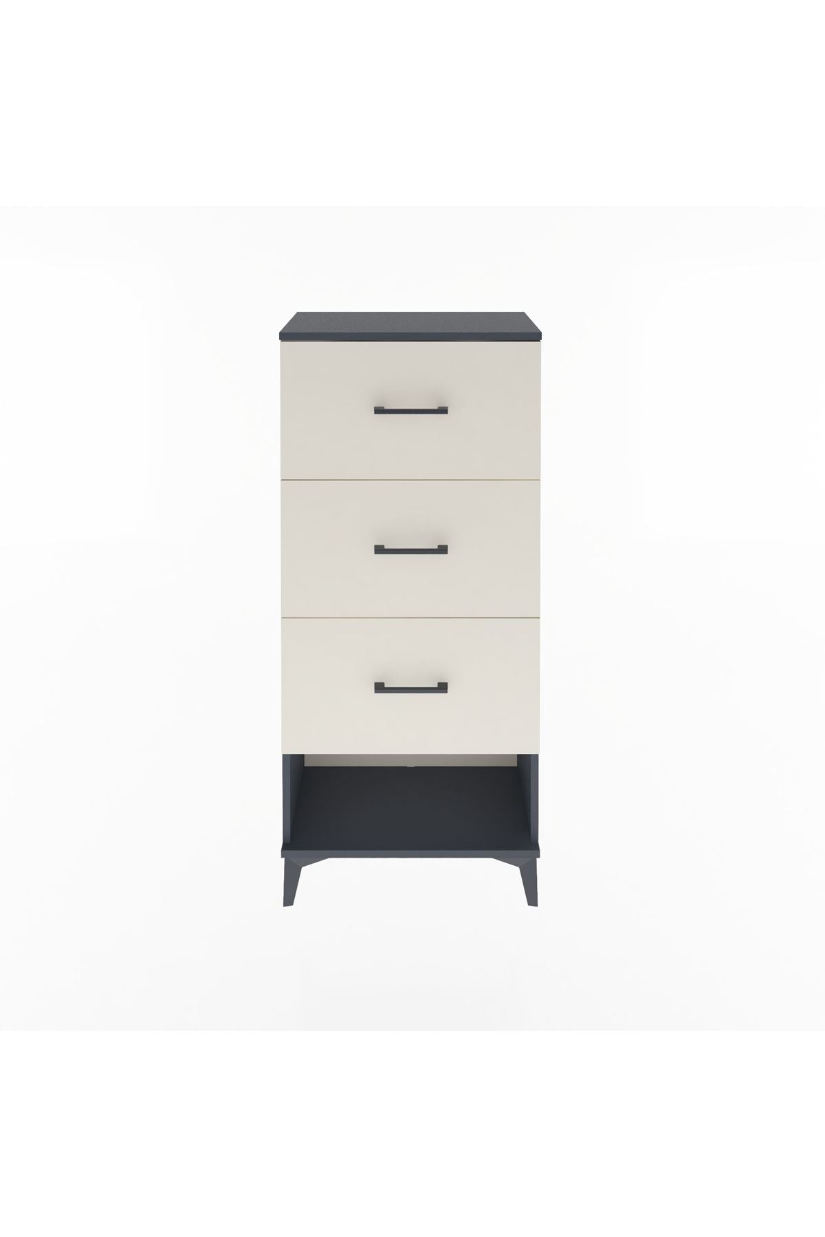 Arges Dolap 3 Çekmeceli 60x30x134 Antrasit-Aytaşı
