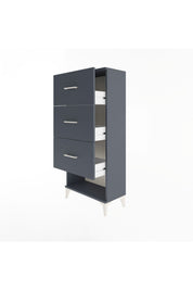 Arges Dolap 3 Çekmeceli 60x30x134 Antrasit-Antrasit