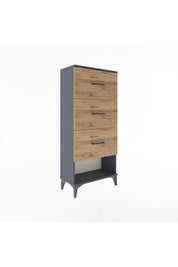 Arges Dolap 3 Çekmeceli 60x30x134 Antrasit-Çam
