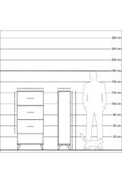 Arges Dolap 3 Çekmeceli 60x30x134 Antrasit-Çam