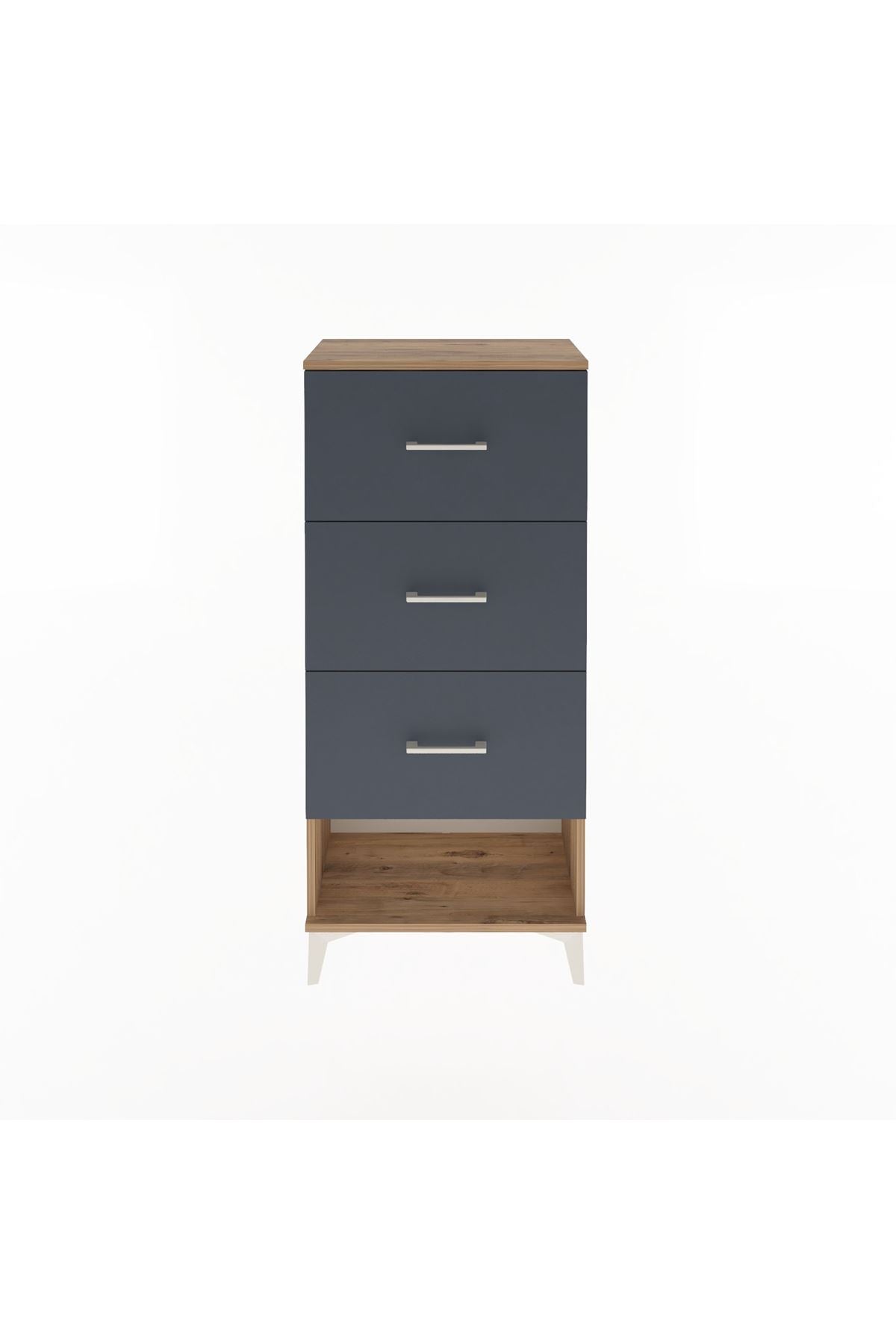Arges Dolap 3 Çekmeceli 60x30x134 Çam-Antrasit