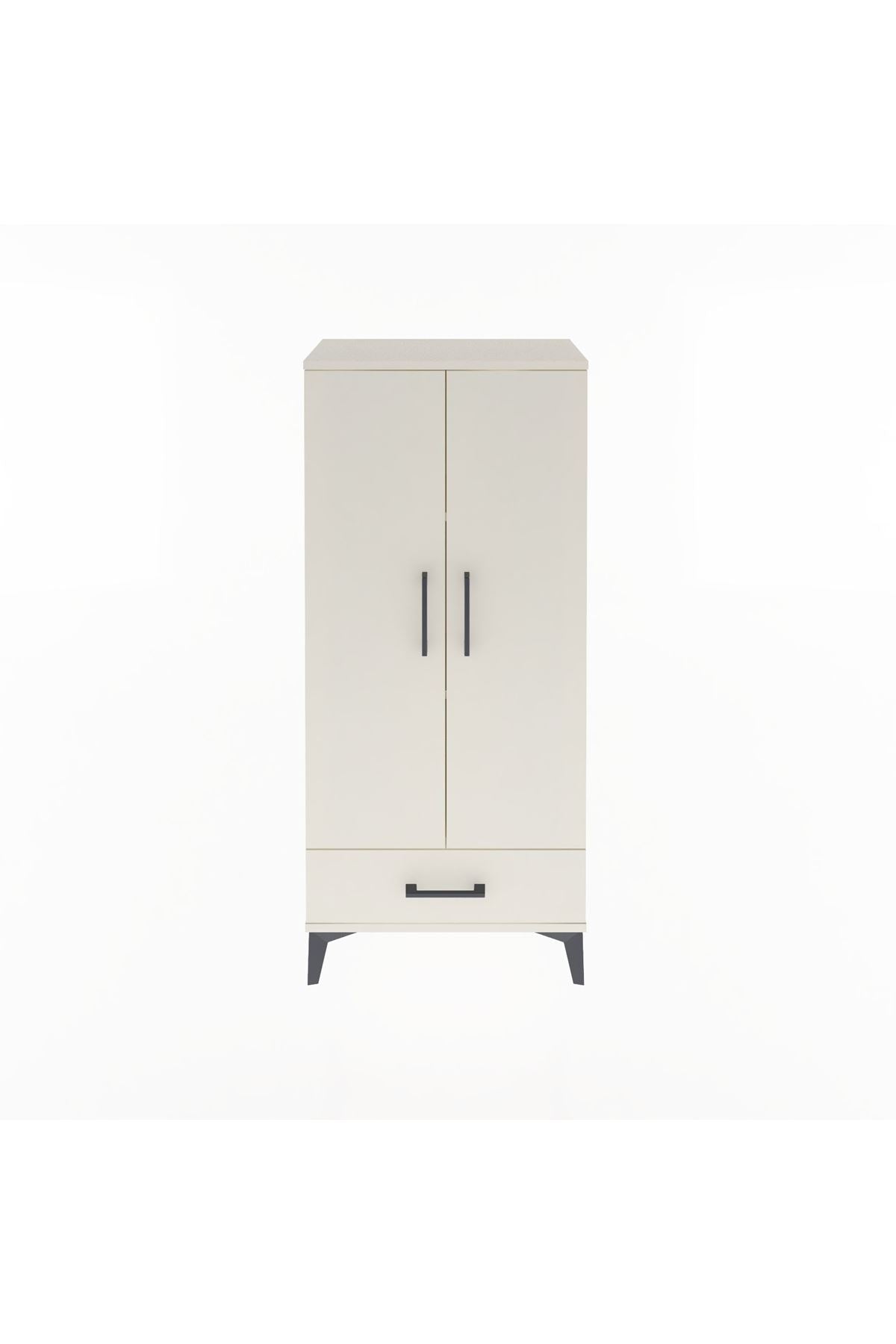 Arges Dolap 3 Raflı Tek Çekmeceli 2 Kapaklı 60x30x134 Aytaşı-Aytaşı