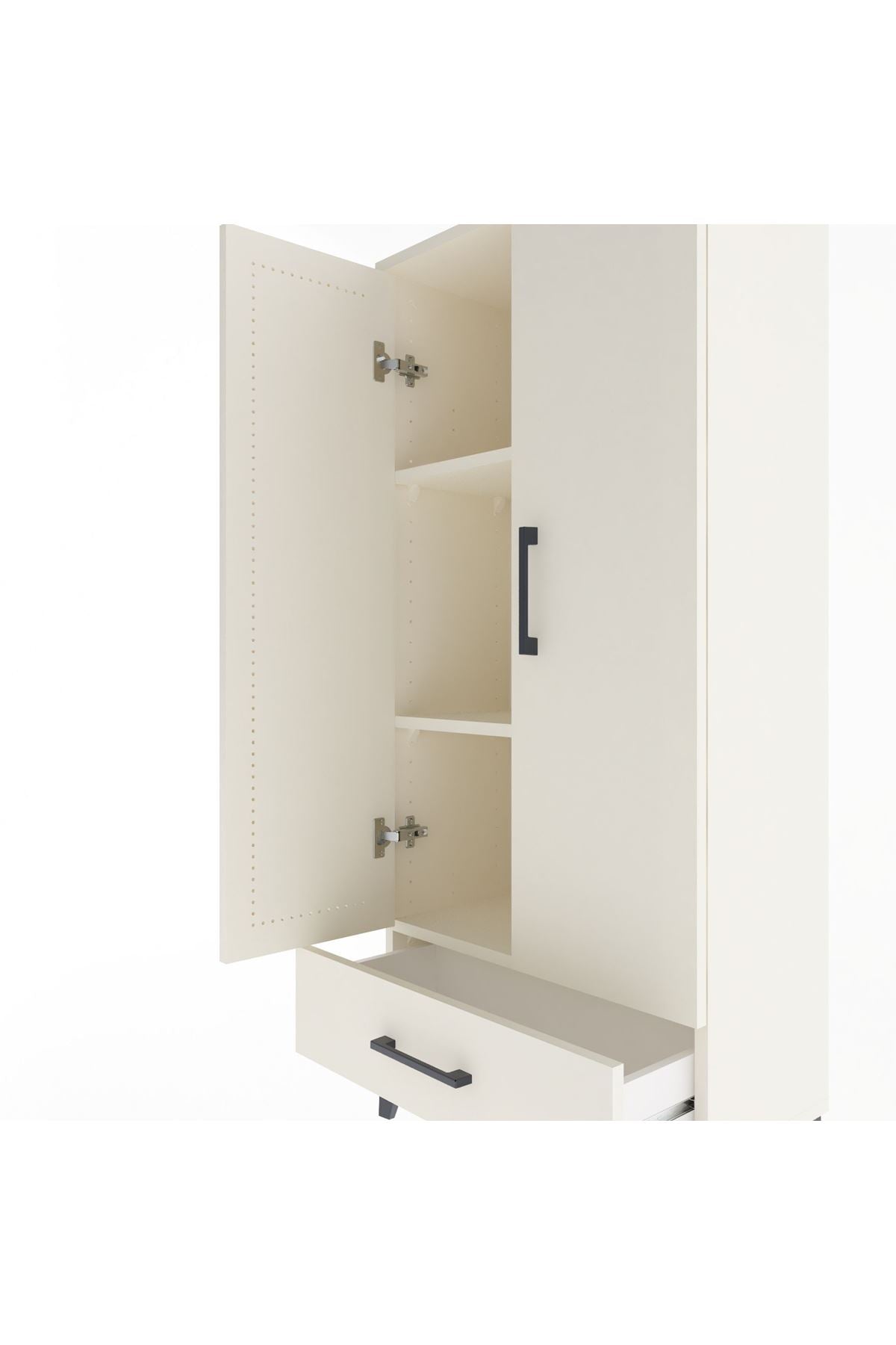 Arges Dolap 3 Raflı Tek Çekmeceli 2 Kapaklı 60x30x134 Aytaşı-Aytaşı