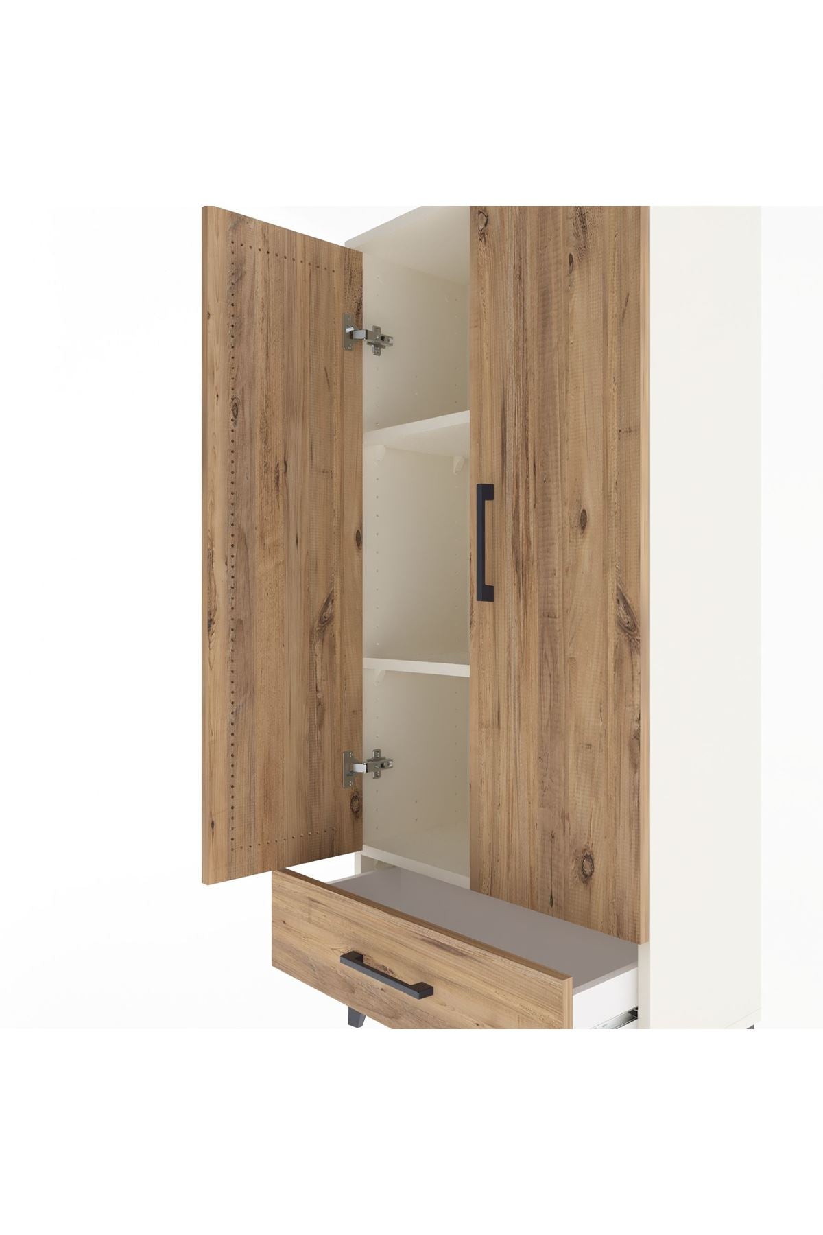 Arges Dolap 3 Raflı Tek Çekmeceli 2 Kapaklı 60x30x134 Aytaşı-Çam