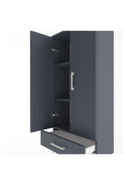 Arges Dolap 3 Raflı Tek Çekmeceli 2 Kapaklı 60x30x134 Antrasit-Antrasit