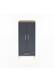 Arges Dolap 3 Raflı Tek Çekmeceli 2 Kapaklı 60x30x134 Çam-Antrasit