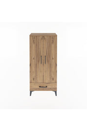 Arges Dolap 3 Raflı Tek Çekmeceli 2 Kapaklı 60x30x134 Çam-Çam
