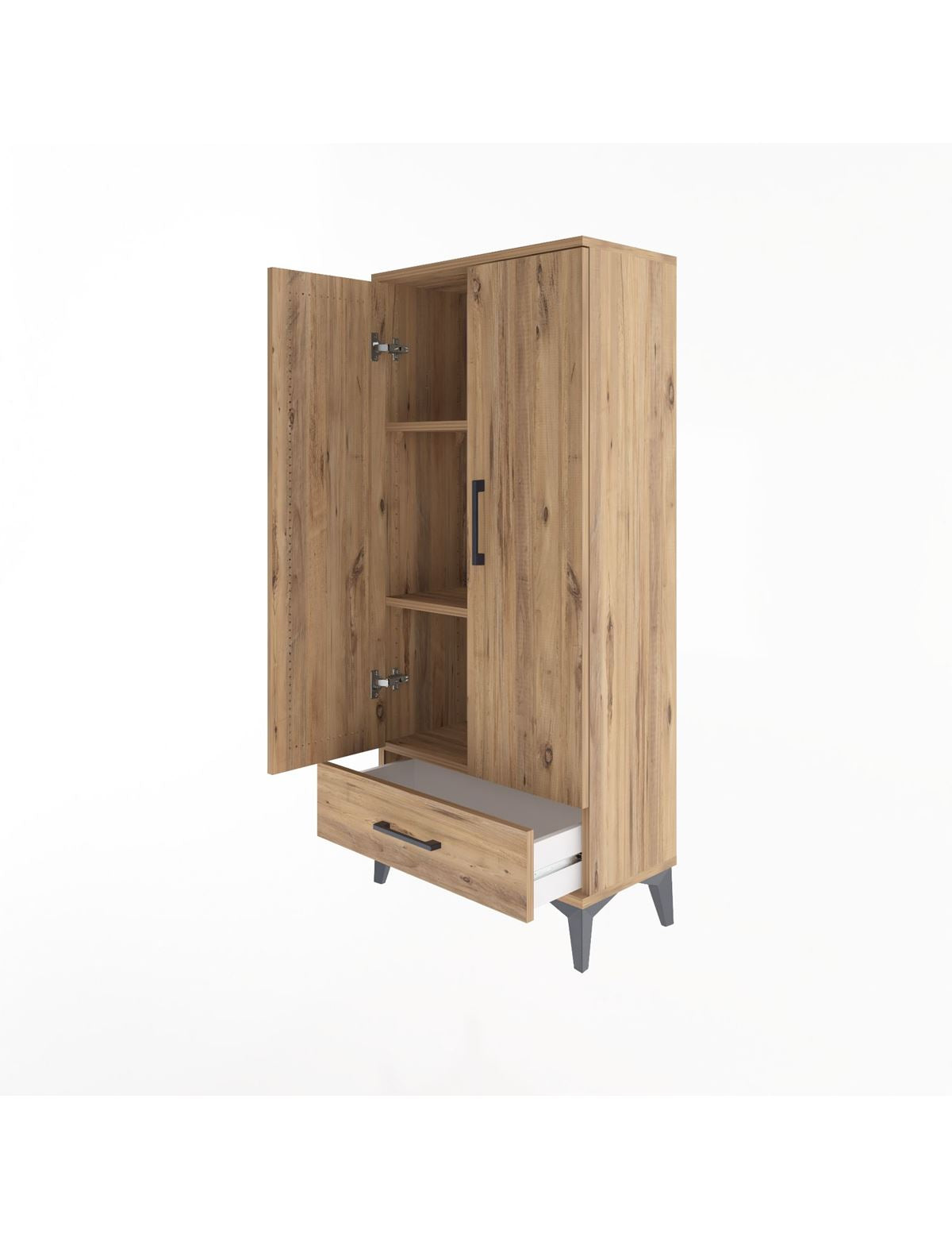 Arges Dolap 3 Raflı Tek Çekmeceli 2 Kapaklı 60x30x134 - S17M109V9A