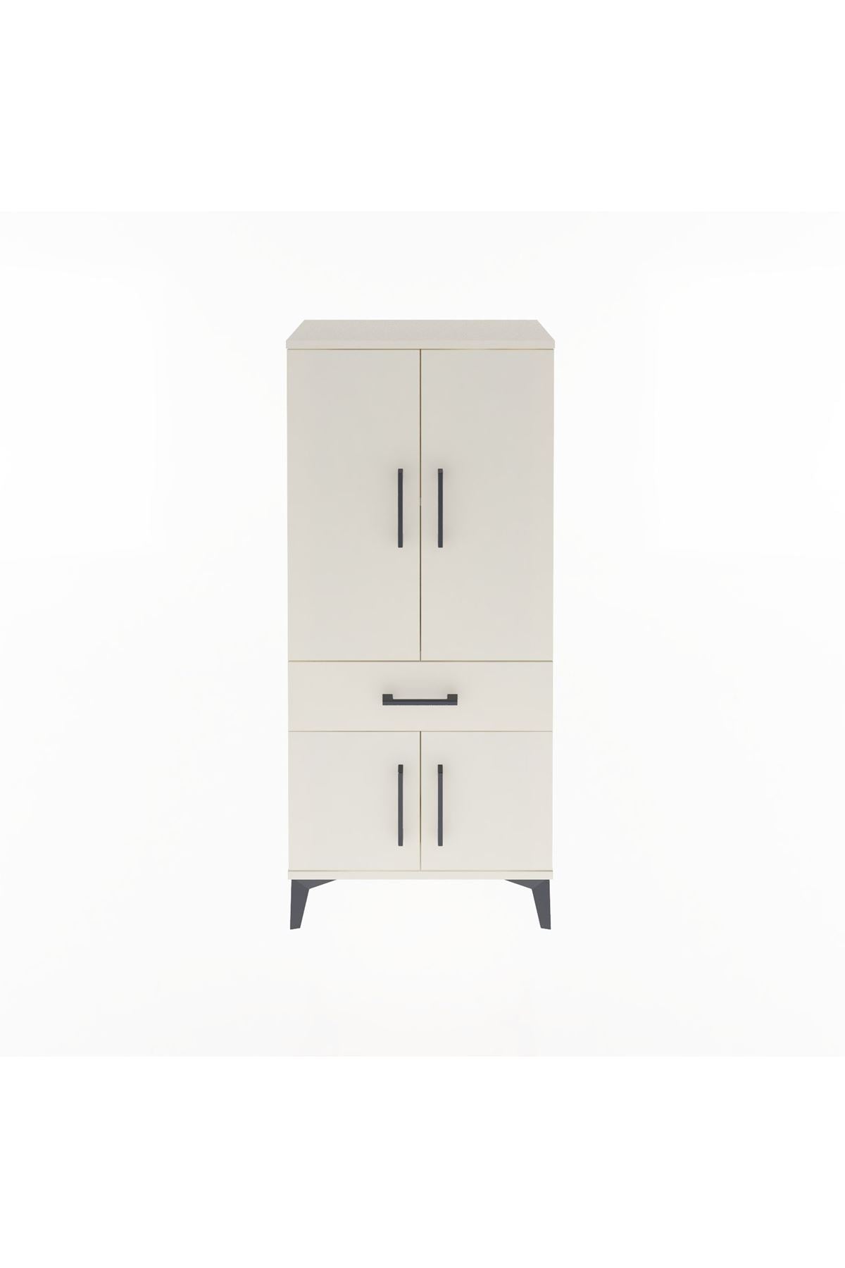 Arges Dolap 2 Raflı Tek Çekmeceli 4 Kapaklı 60x30x134 Aytaşı-Aytaşı