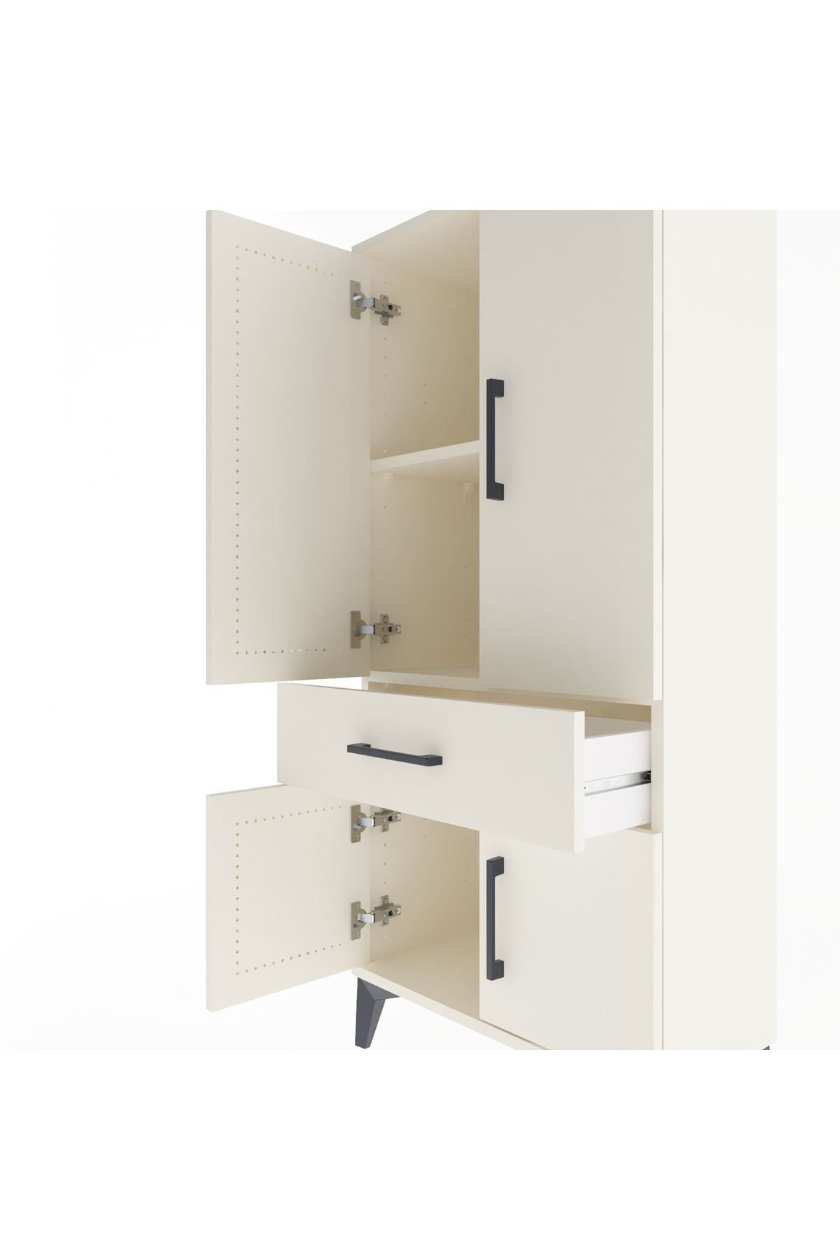 Arges Dolap 2 Raflı Tek Çekmeceli 4 Kapaklı 60x30x134 Aytaşı-Aytaşı