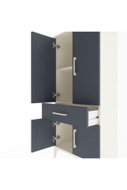 Arges Dolap 2 Raflı Tek Çekmeceli 4 Kapaklı 60x30x134 Aytaşı-Antrasit