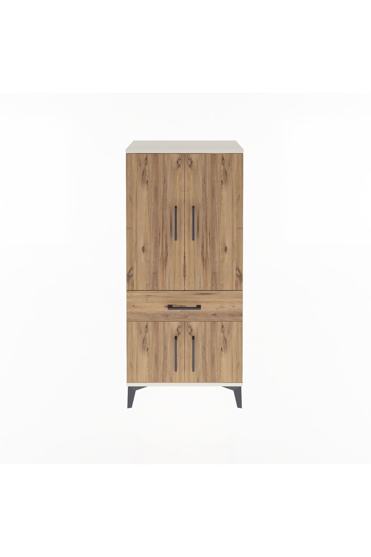 Arges Dolap 2 Raflı Tek Çekmeceli 4 Kapaklı 60x30x134 Aytaşı-Çam