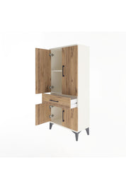 Arges Dolap 2 Raflı Tek Çekmeceli 4 Kapaklı 60x30x134 Aytaşı-Çam