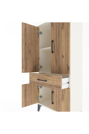 Arges Dolap 2 Raflı Tek Çekmeceli 4 Kapaklı 60x30x134 Aytaşı-Çam
