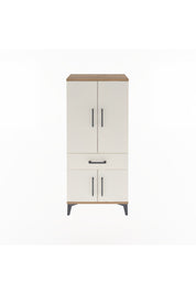 Arges Dolap 2 Raflı Tek Çekmeceli 4 Kapaklı 60x30x134 Çam-Aytaşı