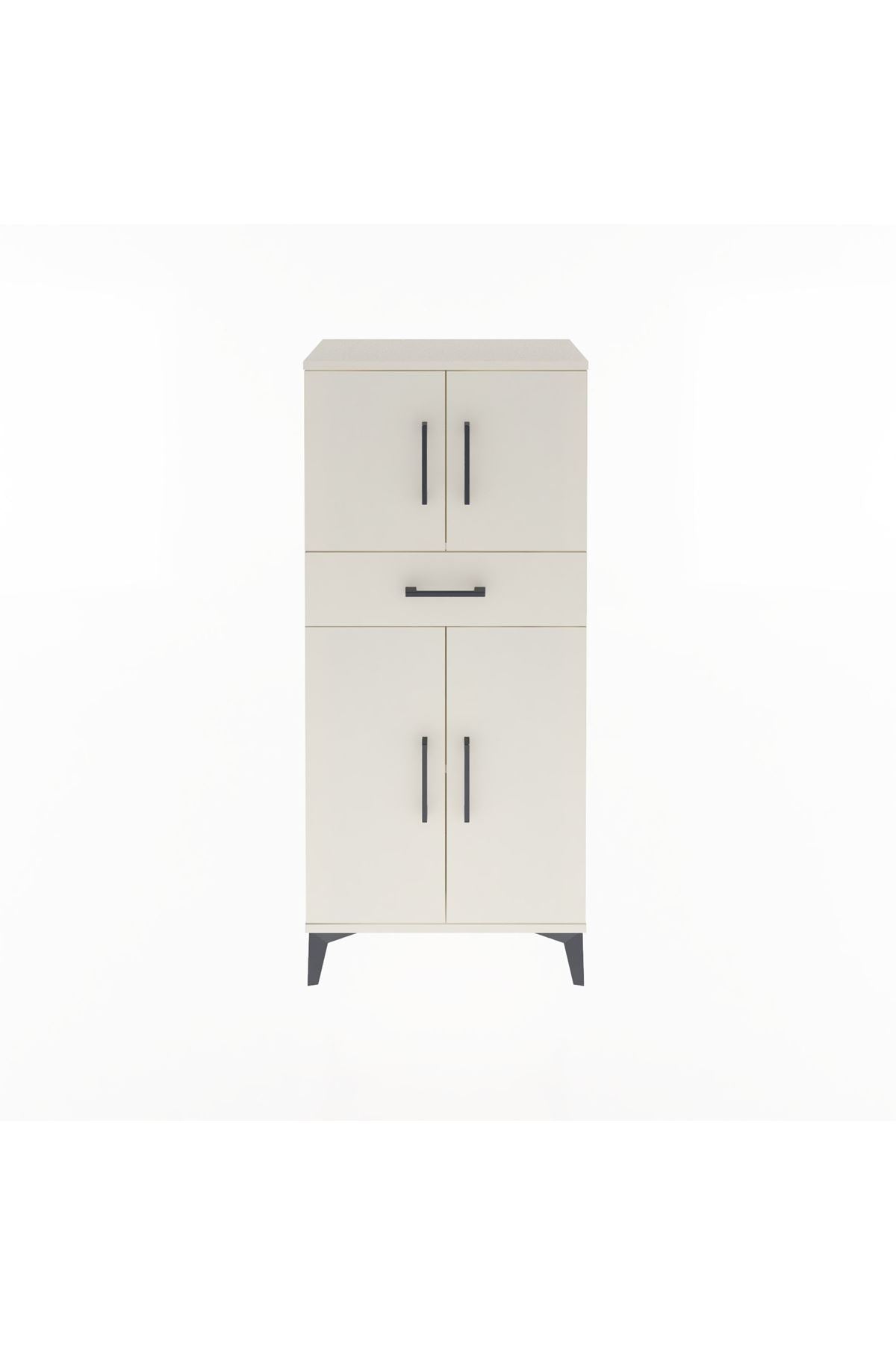 Arges Dolap 2 Raflı Tek Çekmeceli 4 Kapaklı 60x30x134 Aytaşı-Aytaşı