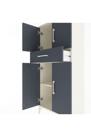 Arges Dolap 2 Raflı Tek Çekmeceli 4 Kapaklı 60x30x134 Aytaşı-Antrasit