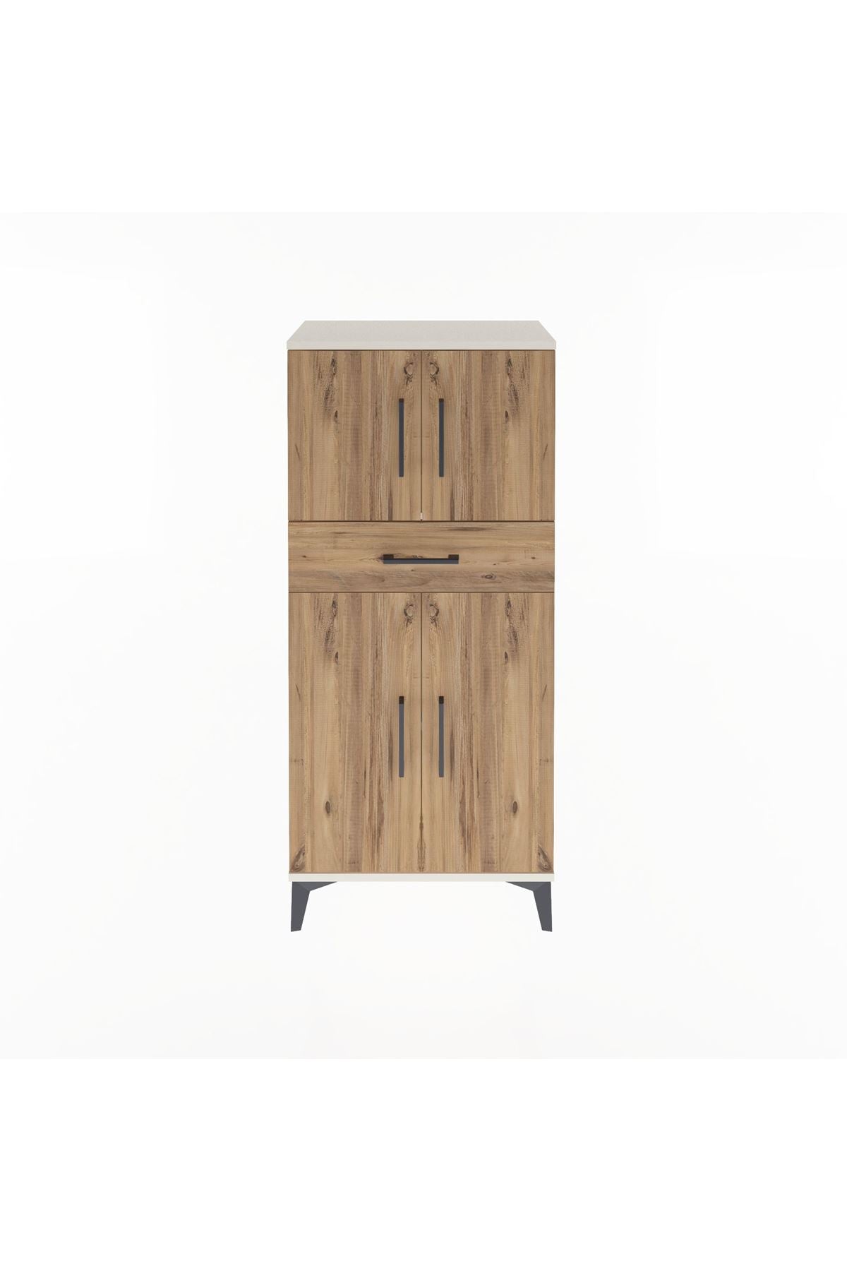 Arges Dolap 2 Raflı Tek Çekmeceli 4 Kapaklı 60x30x134 Aytaşı-Çam