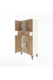 Arges Dolap 2 Raflı Tek Çekmeceli 4 Kapaklı 60x30x134 Aytaşı-Çam