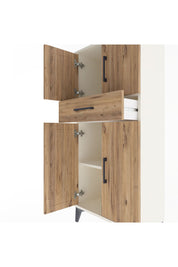 Arges Dolap 2 Raflı Tek Çekmeceli 4 Kapaklı 60x30x134 Aytaşı-Çam