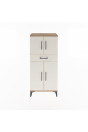 Arges Dolap 2 Raflı Tek Çekmeceli 4 Kapaklı 60x30x134 Çam-Aytaşı