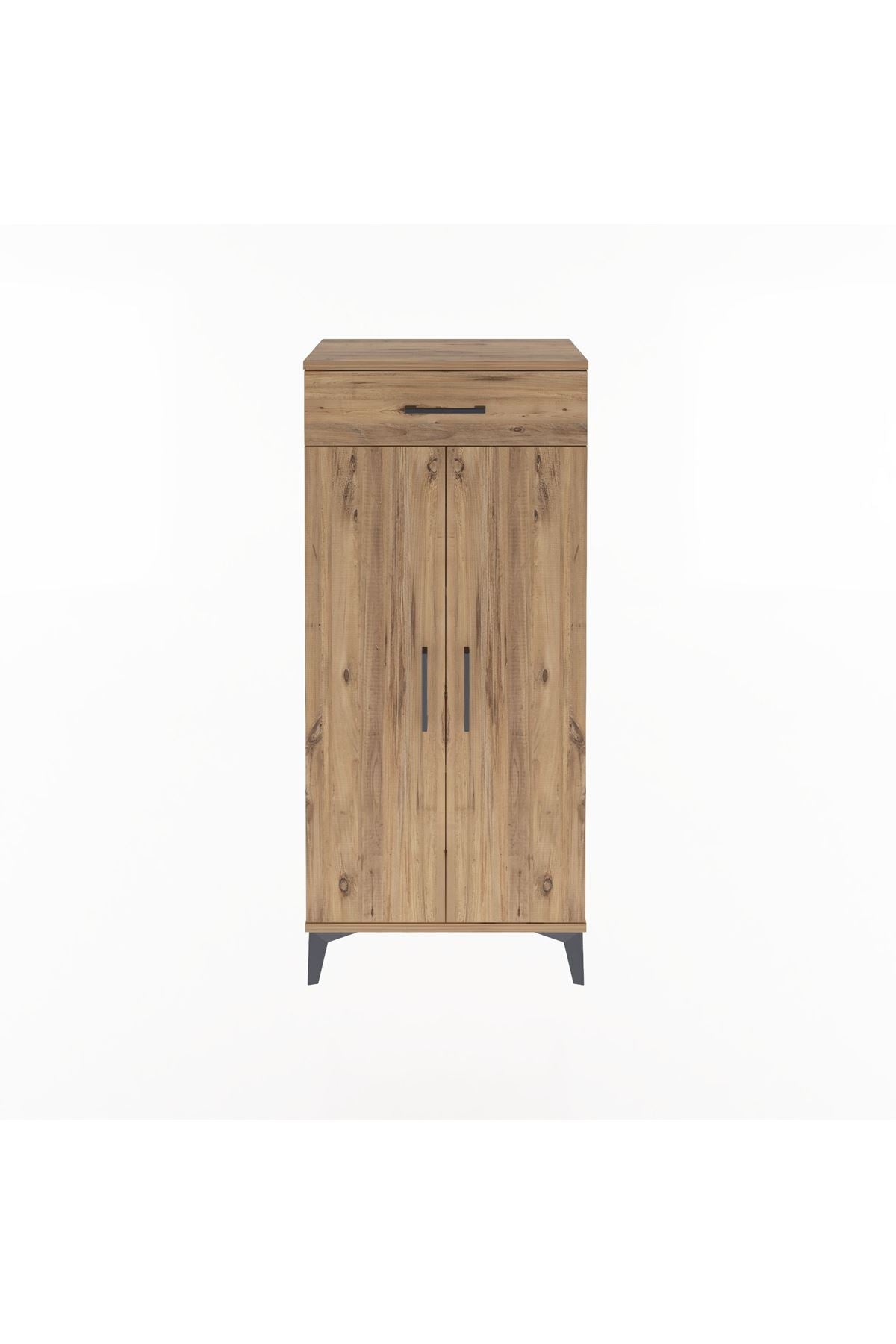 Arges Dolap 2 Raflı Tek Çekmeceli 2 Kapaklı 60x30x134 Çam-Çam