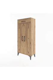 Arges Dolap 2 Raflı Tek Çekmeceli 2 Kapaklı 60x30x134 Çam-Çam