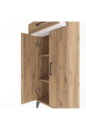 Arges Dolap 2 Raflı Tek Çekmeceli 2 Kapaklı 60x30x134 Çam-Çam