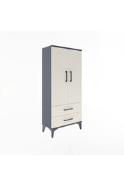 Arges Dolap 3 Raflı 2 Çekmeceli 2 Kapaklı 60x30x134 Antrasit-Aytaşı