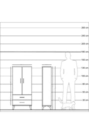 Arges Dolap 3 Raflı 2 Çekmeceli 2 Kapaklı 60x30x134 Antrasit-Aytaşı