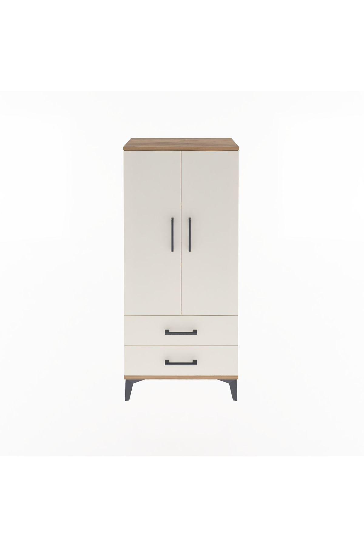 Arges Dolap 3 Raflı 2 Çekmeceli 2 Kapaklı 60x30x134 Çam-Aytaşı