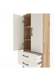 Arges Dolap 3 Raflı 2 Çekmeceli 2 Kapaklı 60x30x134 Çam-Aytaşı