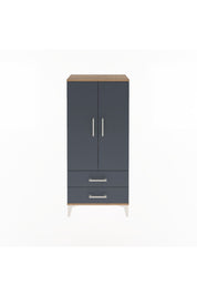 Arges Dolap 3 Raflı 2 Çekmeceli 2 Kapaklı 60x30x134 Çam-Antrasit