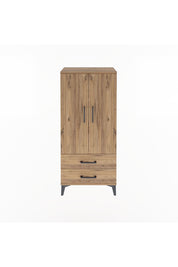 Arges Dolap 3 Raflı 2 Çekmeceli 2 Kapaklı 60x30x134 Çam-Çam