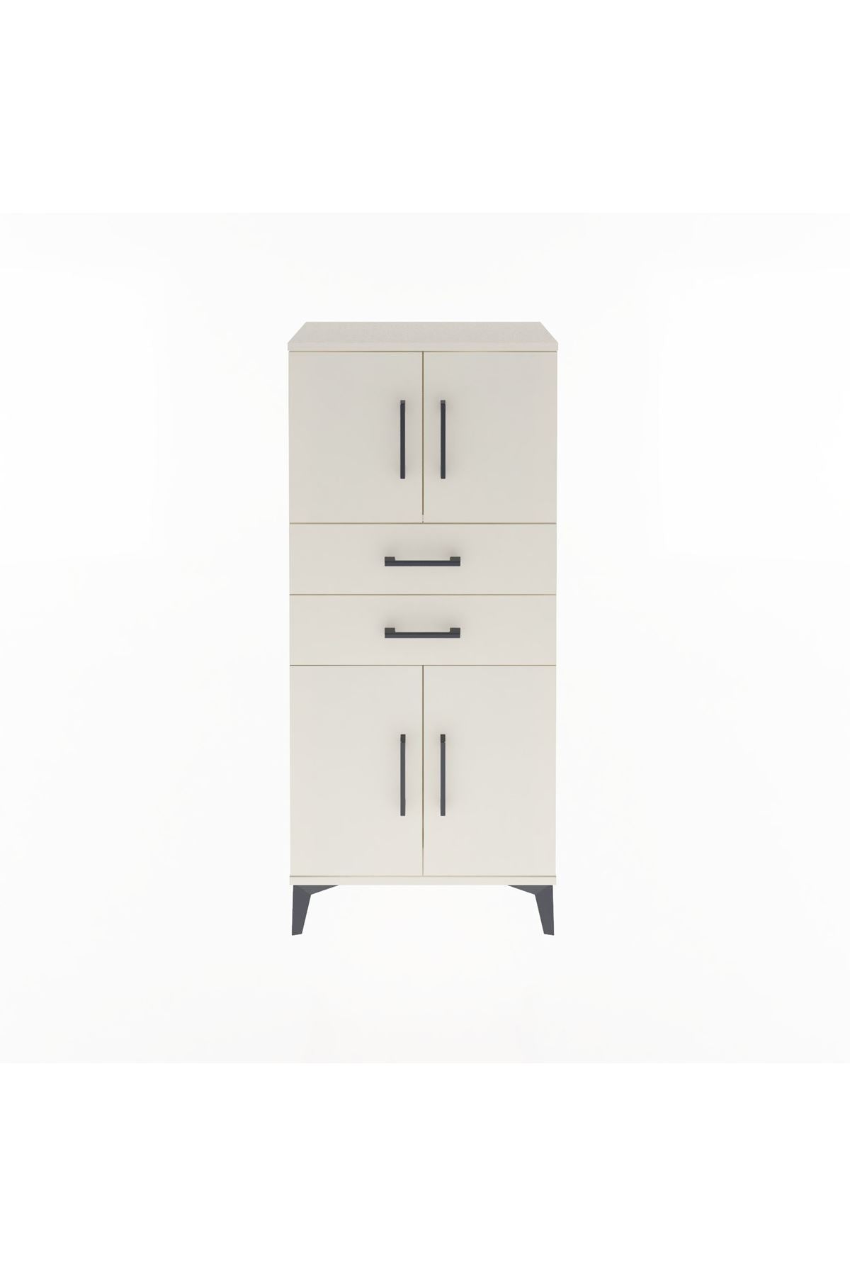 Arges Dolap Tek Raflı 2 Çekmeceli 4 Kapaklı 60x30x134 Aytaşı-Aytaşı