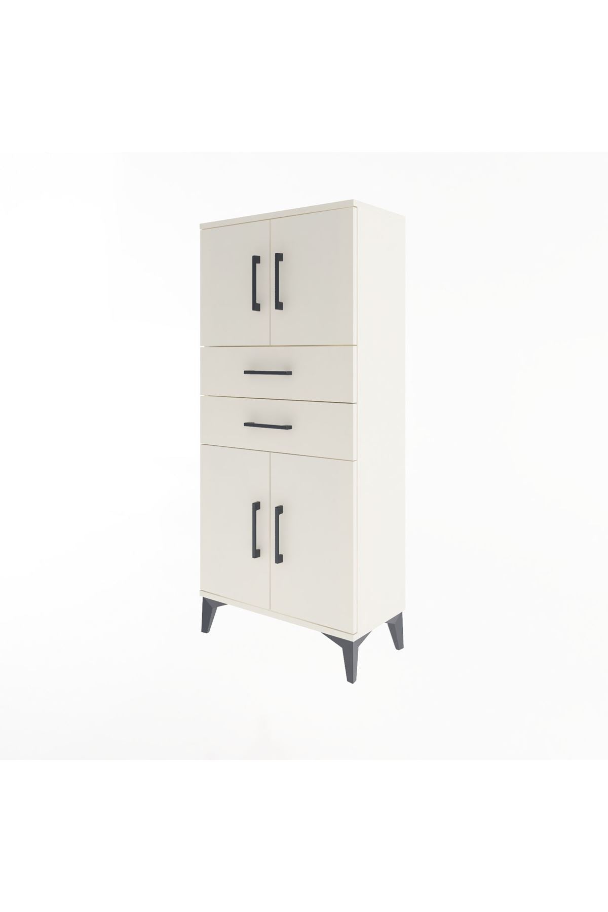 Arges Dolap Tek Raflı 2 Çekmeceli 4 Kapaklı 60x30x134 Aytaşı-Aytaşı