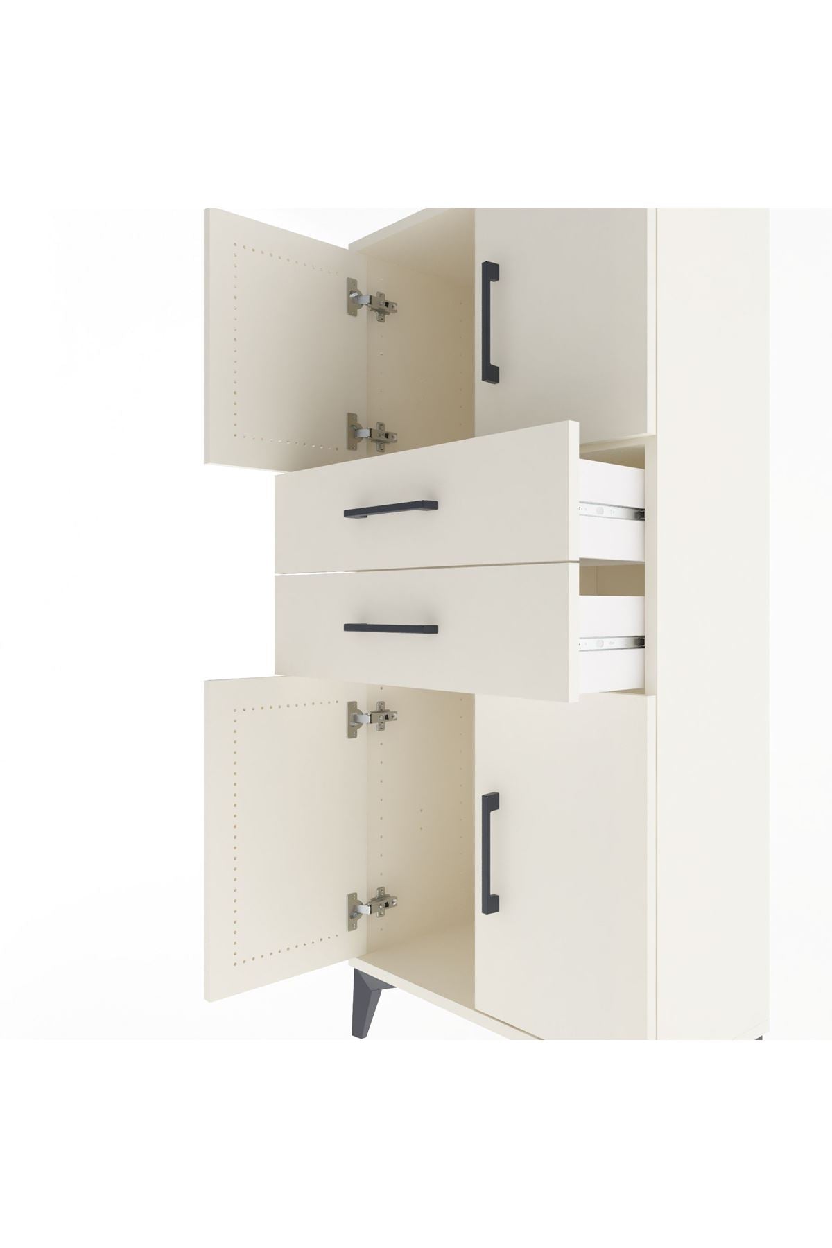 Arges Dolap Tek Raflı 2 Çekmeceli 4 Kapaklı 60x30x134 Aytaşı-Aytaşı