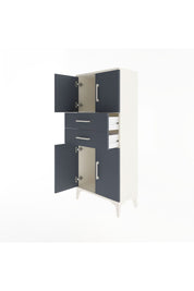 Arges Dolap Tek Raflı 2 Çekmeceli 4 Kapaklı 60x30x134 Aytaşı-Antrasit