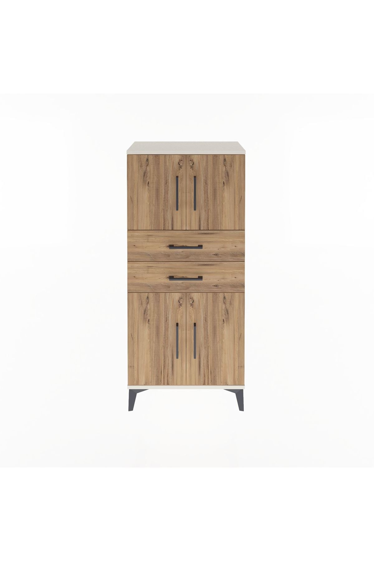 Arges Dolap Tek Raflı 2 Çekmeceli 4 Kapaklı 60x30x134 Aytaşı-Çam