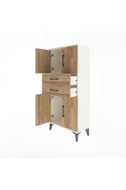 Arges Dolap Tek Raflı 2 Çekmeceli 4 Kapaklı 60x30x134 Aytaşı-Çam