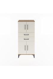 Arges Dolap Tek Raflı 2 Çekmeceli 4 Kapaklı 60x30x134 Çam-Aytaşı