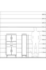 Arges Dolap Tek Raflı 2 Çekmeceli 4 Kapaklı 60x30x134 Çam-Çam