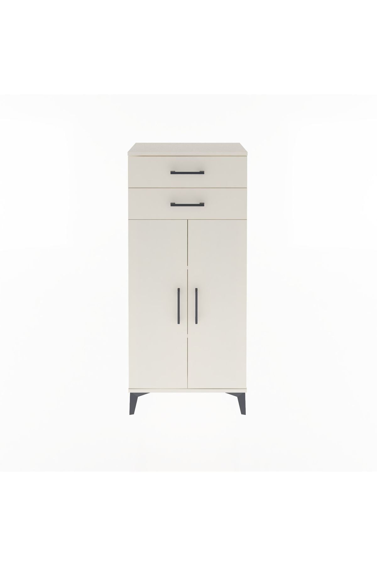 Arges Dolap 2 Raflı 2 Çekmeceli 2 Kapaklı 60x30x134 Aytaşı-Aytaşı