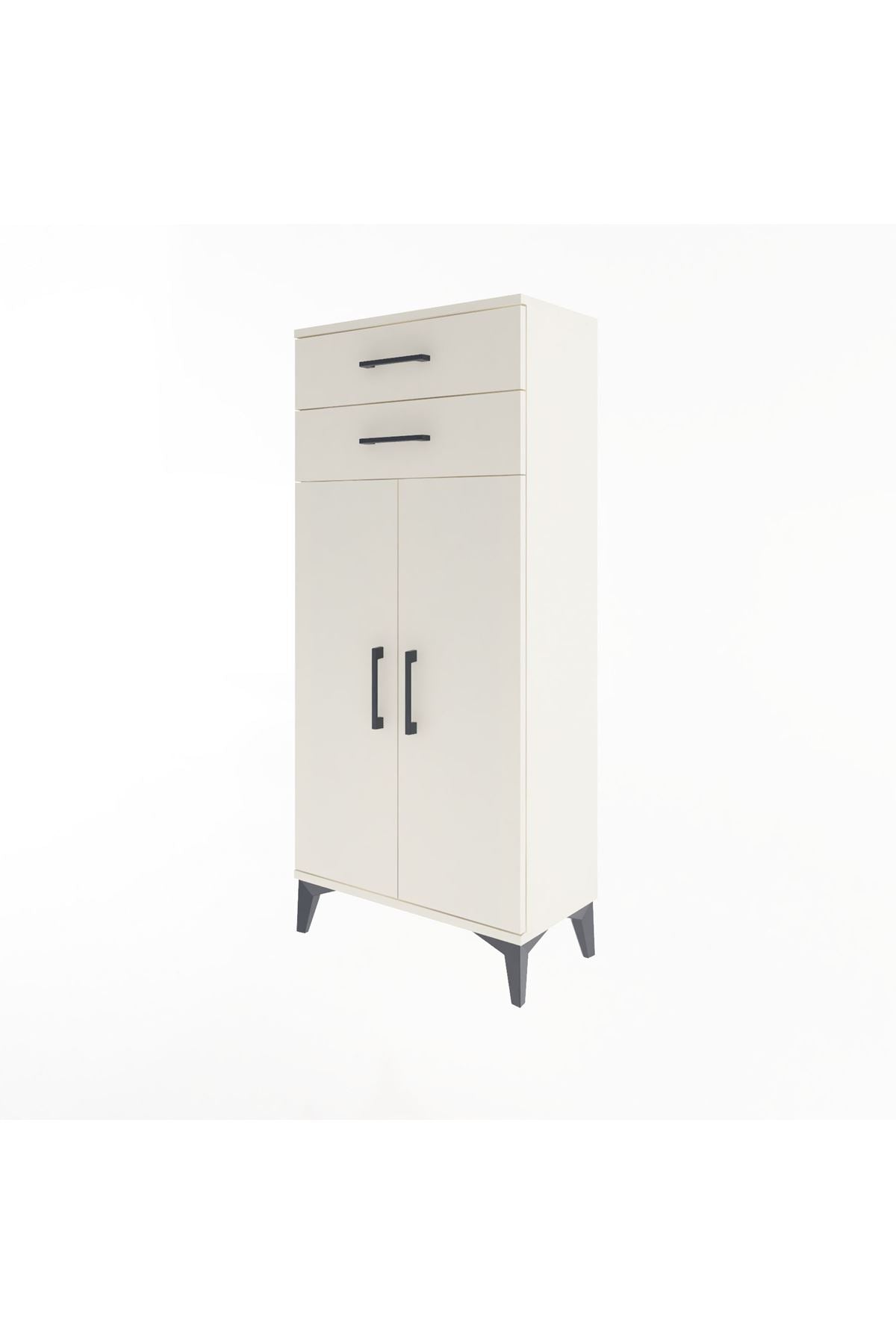 Arges Dolap 2 Raflı 2 Çekmeceli 2 Kapaklı 60x30x134 Aytaşı-Aytaşı