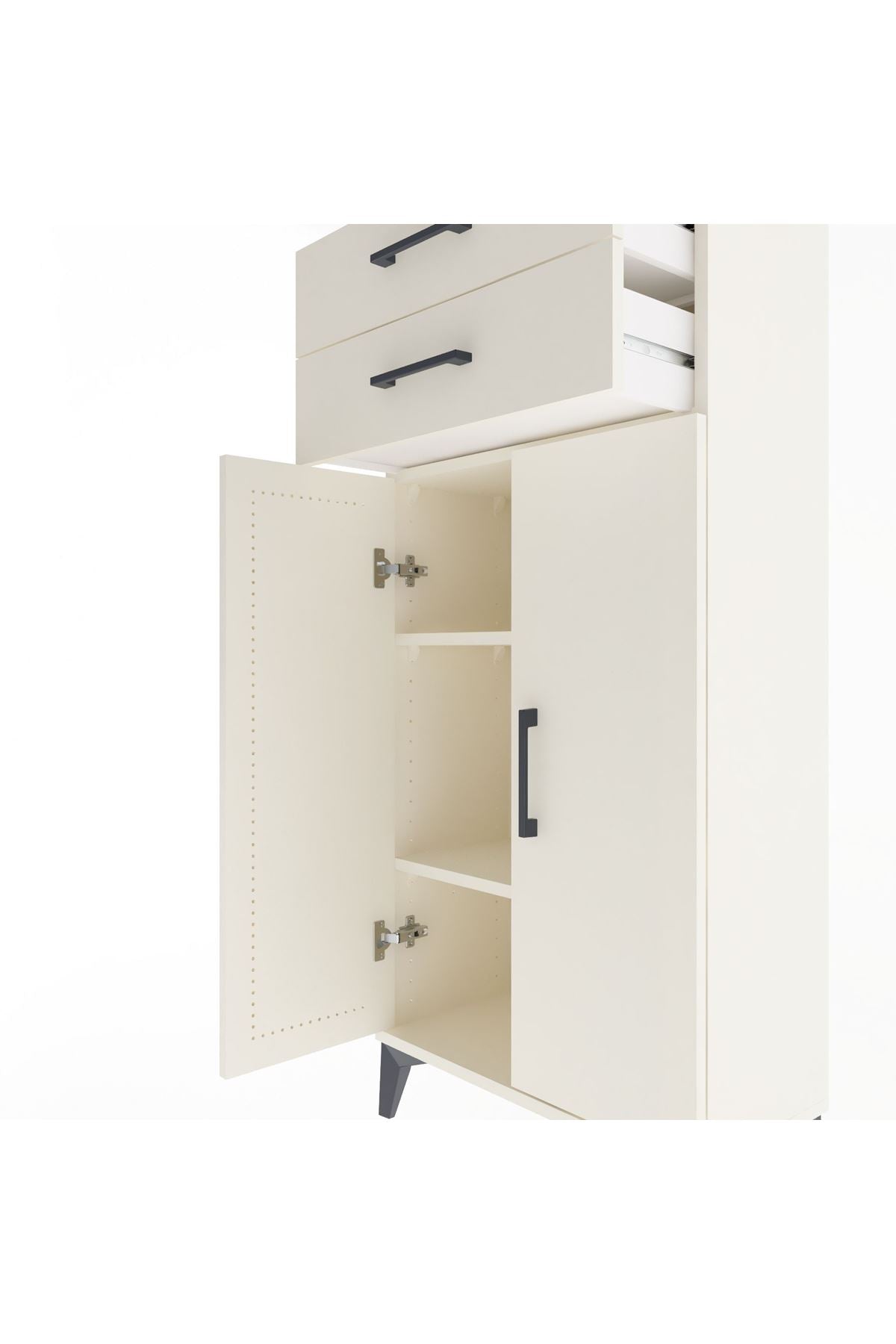 Arges Dolap 2 Raflı 2 Çekmeceli 2 Kapaklı 60x30x134 Aytaşı-Aytaşı