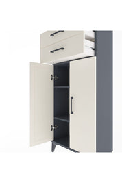 Arges Dolap 2 Raflı 2 Çekmeceli 2 Kapaklı 60x30x134 Antrasit-Aytaşı