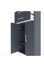 Arges Dolap 2 Raflı 2 Çekmeceli 2 Kapaklı 60x30x134 Antrasit-Antrasit