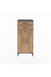 Arges Dolap 2 Raflı 2 Çekmeceli 2 Kapaklı 60x30x134 Antrasit-Çam